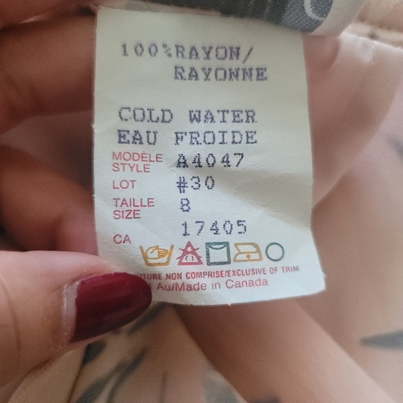 Conrad C Vintage Floral Rayon Maxi Skirt Size 8 in Peach - Picture 8 of 9